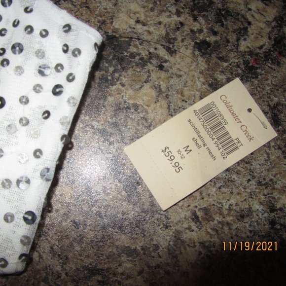 Women's Size M Coldwater Creek Dressy Tank Top with Sequins/New Years Eve NWT - Picture 6 of 6